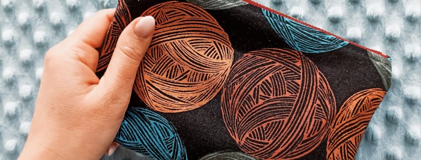 Bustina in canvas con la cerniera